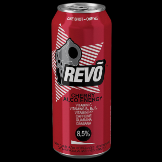 Revo Cherry, nízkoalkoholický energetický nápoj 8,5% alc. 500 ml