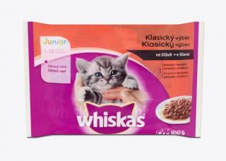 Whiskas Junior Kapsičky Klasický výběr ve šťávě pro kočky 4x100g