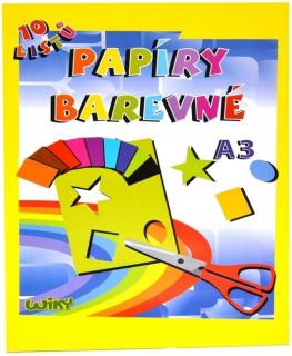 Papíry barevné A3, 10 listů, 180g