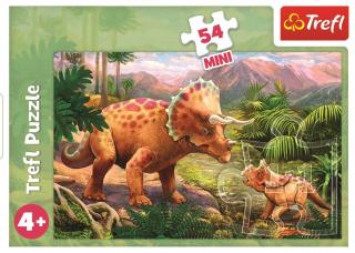 Puzzle Dinosauři 54 dílků Triceratops s mládětem