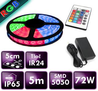 Barevný RGB Led pásek do sauny KOMPLET, IP65, 5 m