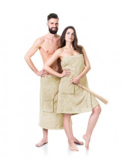 Kilt do sauny NordicSPA - SAND, froté 80x145cm