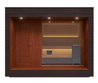 Venkovní sauna Auroom Natura 350x350cm, levá - Vystavený kus