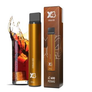 X4 Bar Zero Chladivá kola (Cola Ice) jednorázová e-cigareta BEZ NIKOTINU