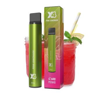 X4 Bar Zero Růžová limonáda (Pink Lemonade) jednorázová e-cigareta BEZ NIKOTINU