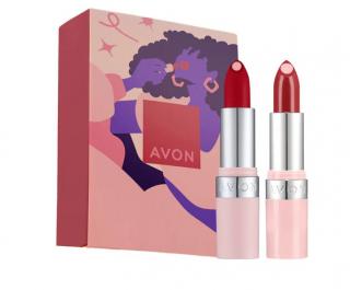 Avon červená dárková sada lesklé a matné rtěnky Hydramatic