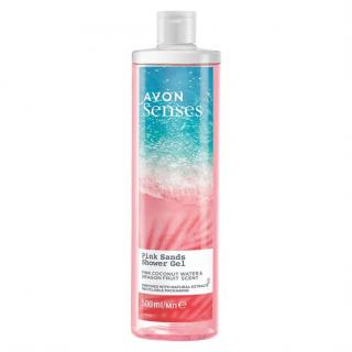 Avon Senses Pink Sands sprchový gel s vůní růžové kokosové vody a dračího ovoce 500 ml