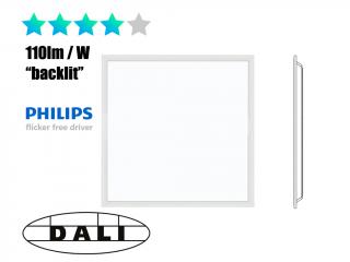 DALI stmívatelný Backlit LED panel 60x60cm, 36W, 110lm/W, 3960lm Barva: Čistá bílá 4000-4500K