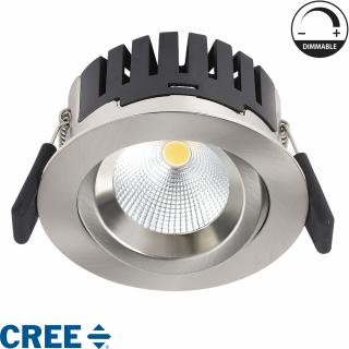 Zápustné LED bodové svítidlo, 8W 560lm, broušený nerez, stmívatelné