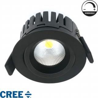 Zápustné LED bodové svítidlo, 8W 560lm, černé, stmívatelné