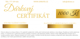 Dárkový Certifikát Zlatá - Světlá, 1000