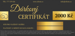 Dárkový Certifikát Zlatá - Tmavá, 2000