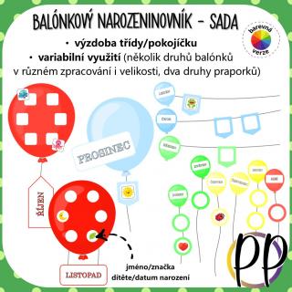 Balónkový narozeninovník - narozeniny Zpracování PDF aktivity: 2. varianta