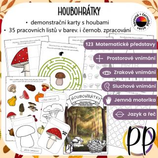 Houbohrátky – soubor pracovních listů Zpracování PDF aktivity: Bar. + čb. varianta