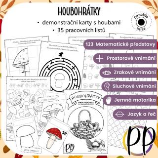 Houbohrátky – soubor pracovních listů Zpracování PDF aktivity: Černobílá varianta