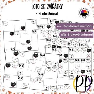 Loto se zvířátky - prostorová orientace