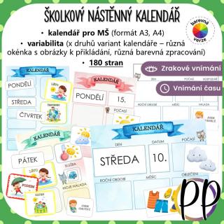 Školkový nástěnný kalendář – kalendář (A3, A4) Zpracování PDF aktivity: 4. varianta