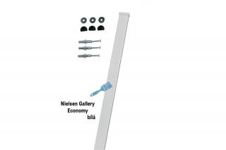 Set Nielsen Gallery Economy 1,5m závěsný systém na obrazy Velikost: 1,5 m, Barva: Bílá lesk