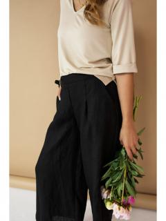 Lněné culottes černá Velikost: XS