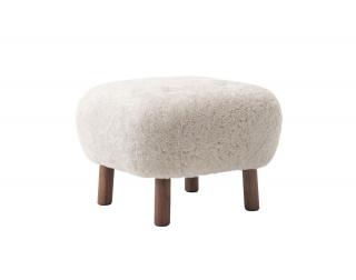 Pouf Little Petra ATD1  Walnut / Sheepskin Moonlight  &Tradition