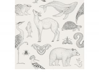 Tapeta Katie Scott Animals  Off-white  ferm LIVING