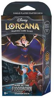 Disney Lorcana  Rise of the Floodborn Starter Deck Amber Sapphire (The Queen & Gaston)