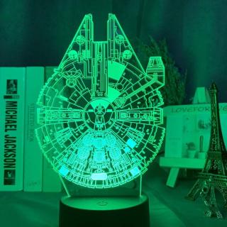 3D akrylová stolní lampička  MILENNIUM FALCON  - STAR WARS