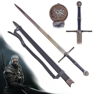 Dlouhý zaklínačský/WITCHER meč - ocelový  STEEL SWORD  s pevnou pochvou a popruhem!