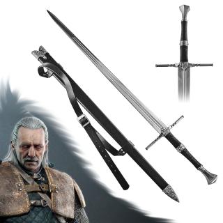 Luxusní ostrý meč Zaklínač/Witcher  VESEMIRS SWORD  s pevnou pochvou a popruhem! Funkční!