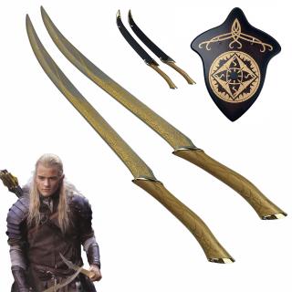 Replika dýk  FIGHTING KNIVES OF LEGOLAS  s plaketou i pochvou - Pán Prstenů