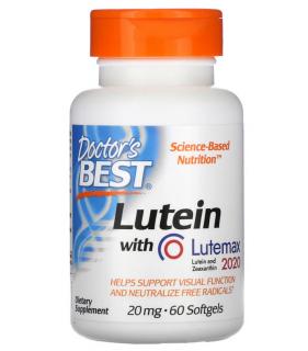 Doctors Best Lutein with Lutemax 2020, 20 mg, 60 Softgels