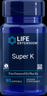 Life Extension Super K, Advanced K2 Complex, 90 softgel kapslí