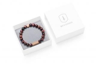 HNĚDÝ KORÁLKOVÝ NÁRAMEK SE DŘEVEM | VIRIE BRACELET L    = 18 - 19 cm