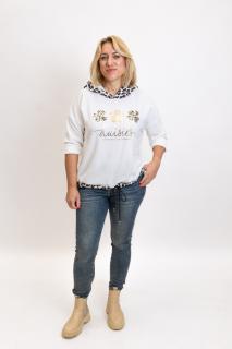 Pohodlná mikina DAISIES UNI - M-XL, Bílá