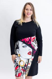 Šaty GLAM UNI - XL-4XL, Abstraktní motiv