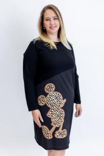 Šaty GLAM UNI - XL-4XL, Leopard Mickey