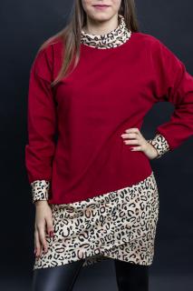 Šaty LEOPARD UNI - M-XL, Červená