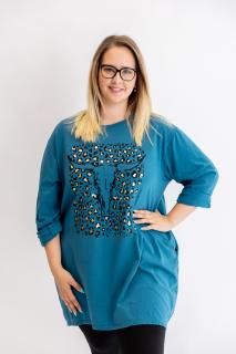 Tunika SALMA UNI - 2XL-4XL, Petrolejová