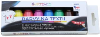 Sada barev na tmavý textil 8x12g