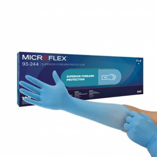 MICROFLEX® 93-244 - Nitrilové vyšetřovací rukavice s extra dlouhou manžetou Velikost: L