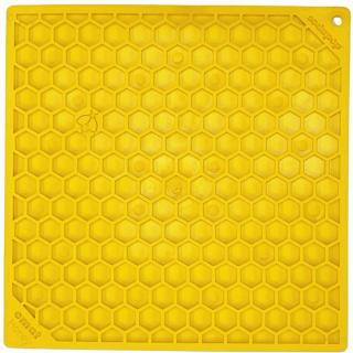 SodaPup Lízací podložka Honey, žlutá – 20x20cm