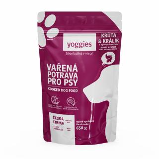 Yoggies Vařená potrava pro psy – krůtí a králičí maso s dýňovými semínky Velikost: 150g