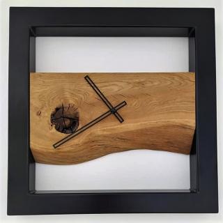 Nástěnné hodiny S-Clock Rozměr rámu: 60x60cm, Ručičky: černé, Výdřeva: DUB