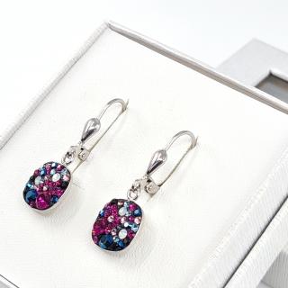 Stříbrné visací náušnice se Swarovski krystaly tvar: 1