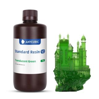 Anycubic STANDARD resin V2 1 kg průsvitná zelená (pryskyřice) 365 - 405 nm pro LCD DLP tiskárny translucent green