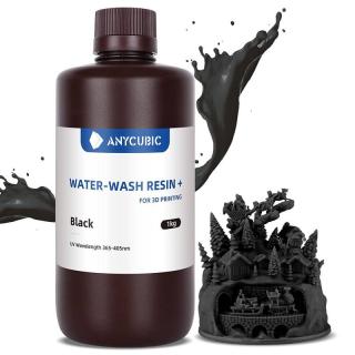 Anycubic WATER-WASH resin+ 1 kg černý (černá pryskyřice) 365 - 405 nm pro LCD DLP tiskárny, vodou omyvatelný black