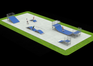 Modulární skatepark BENITO 312 m2