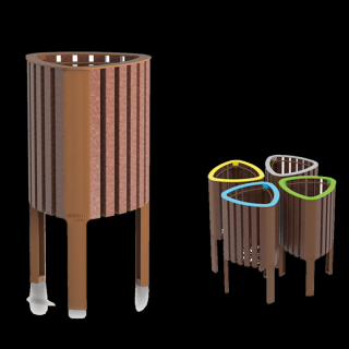Venkovní odpadkový koš Benito GEA z recyklovaného plastu