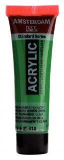 Akrylová barva Amsterdam Standard - 618 Permanent Green Light Objem: 20 ml