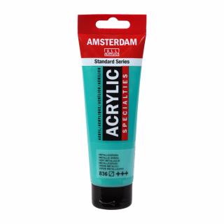 Akrylová barva Amsterdam Standard - 836 Metallic Green Objem: 120 ml